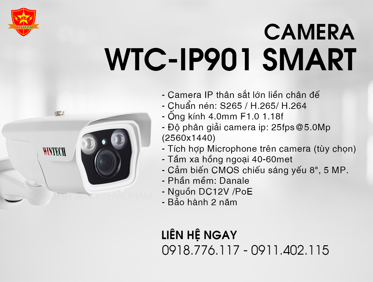 Camera WTC IP901H - 4.0MP -  POE+MIC